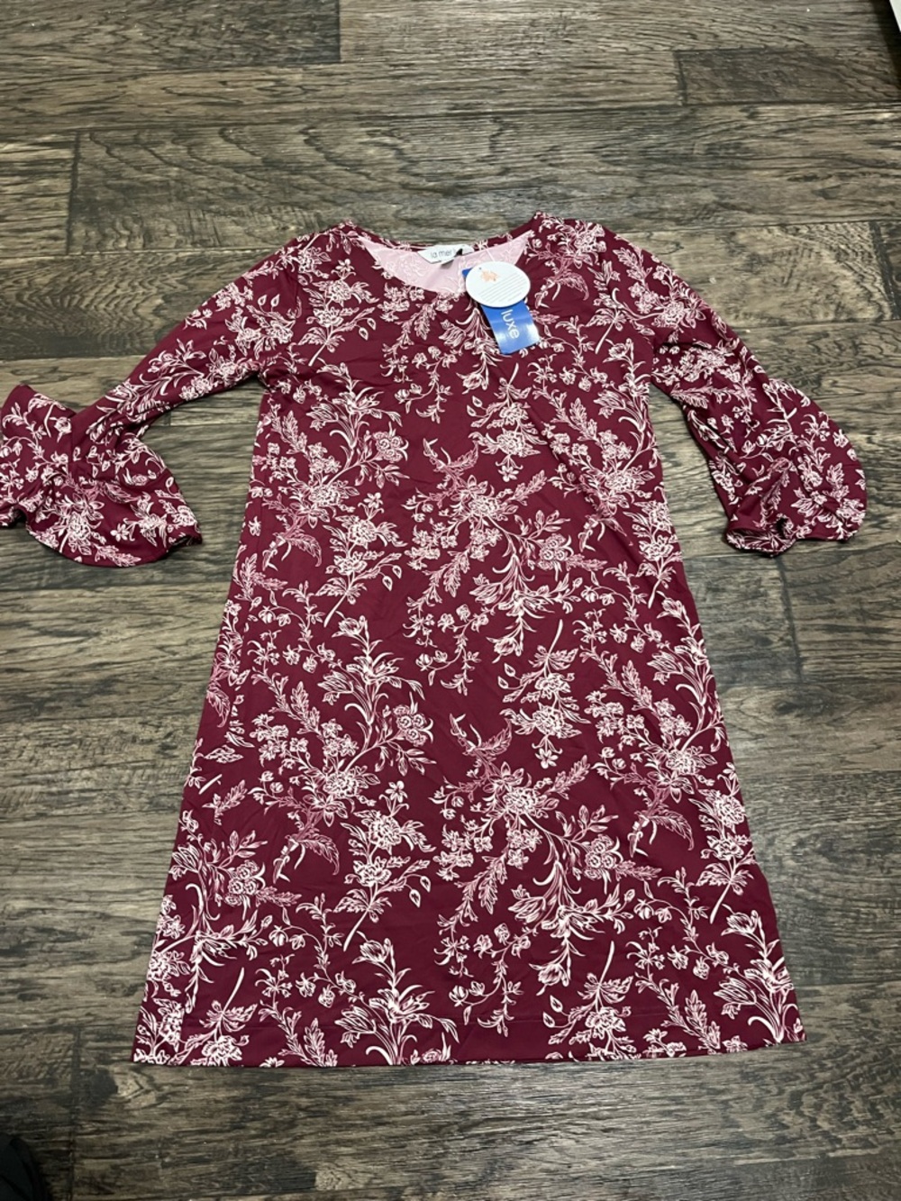 Women’s ' Burgundy Floral Casual Dress